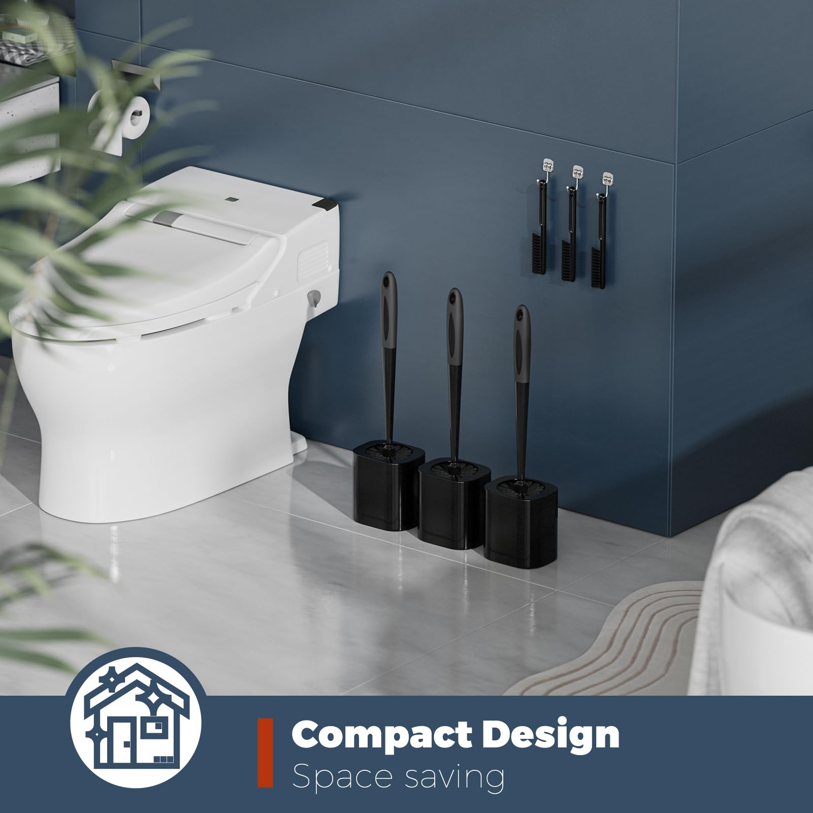 Toilet Brush and Holder Set (3 Count)