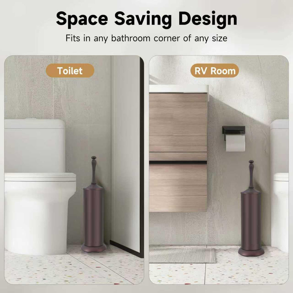 Bronze Toilet Brush and Holder (30 Ounce)