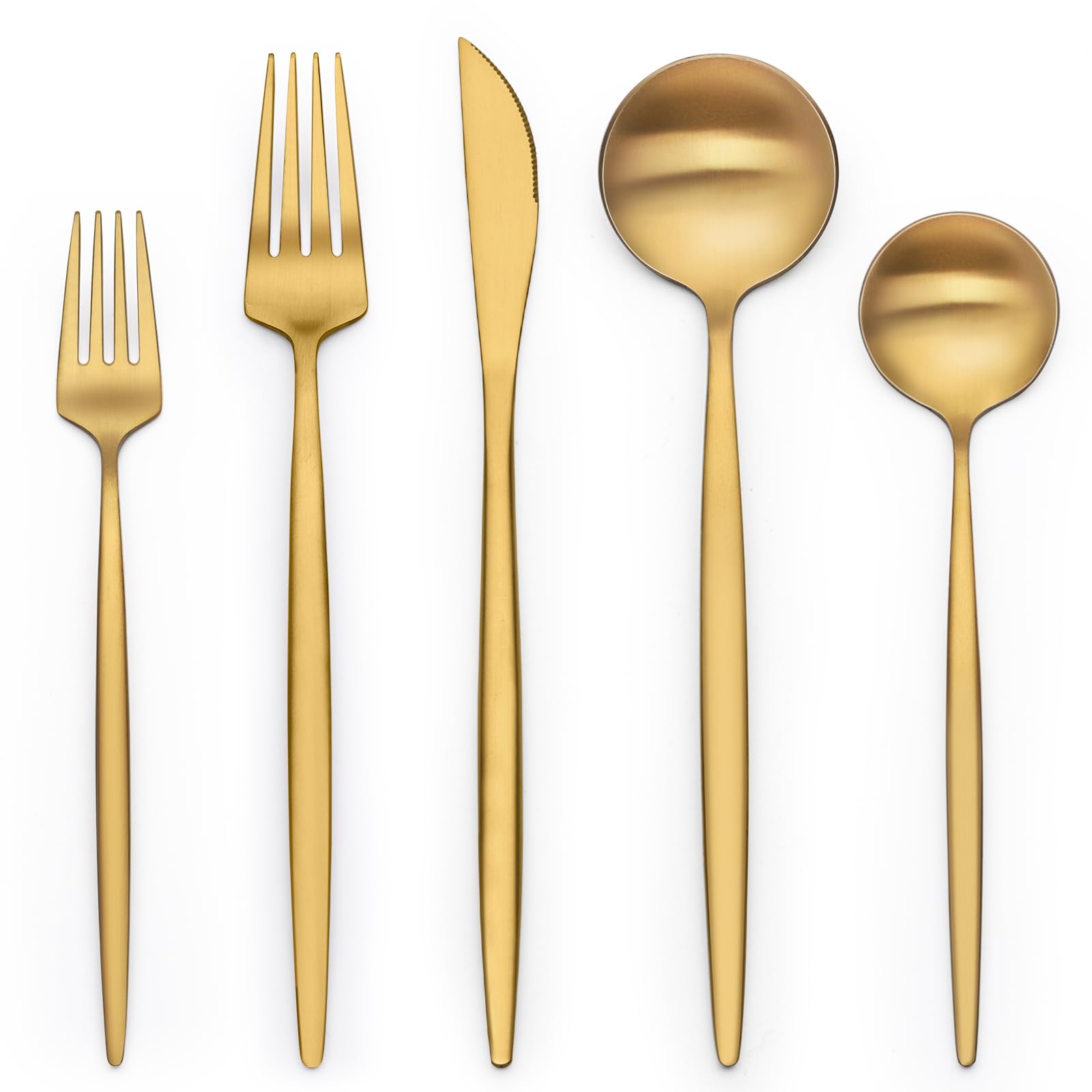 20 Piece Gold Silverware Set for 4