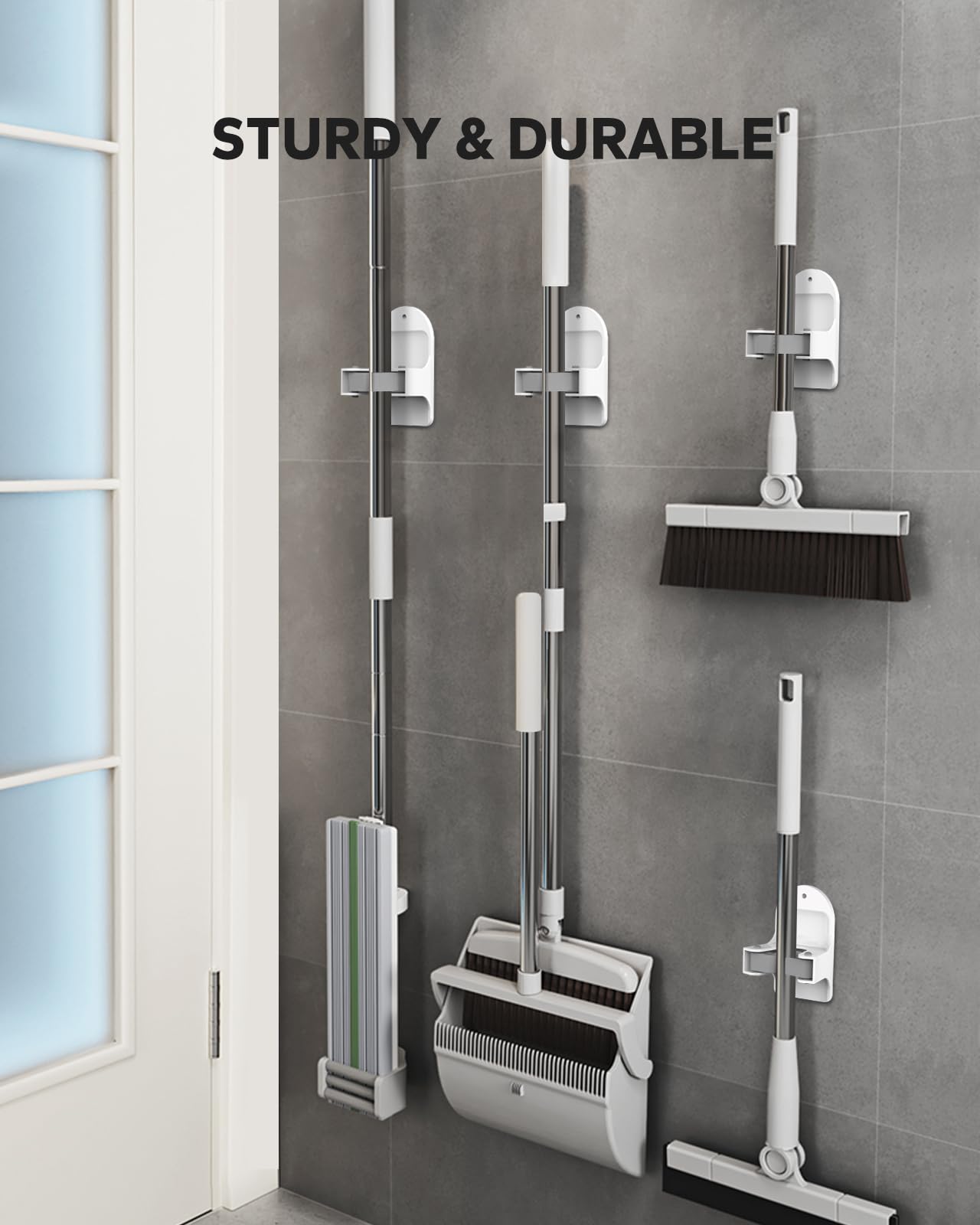 Plastic Broom Holder Wall Mount (4 Count)