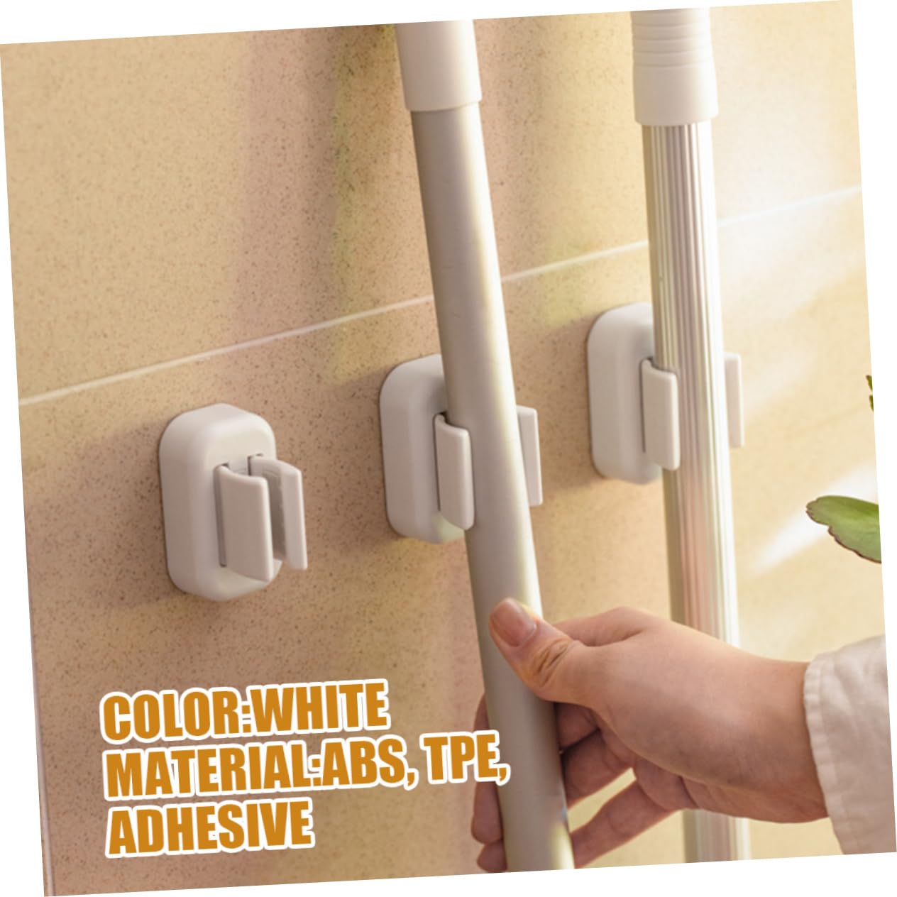 Broom Mop Holder Wall Mount Adhesive Broom Organizer Multi