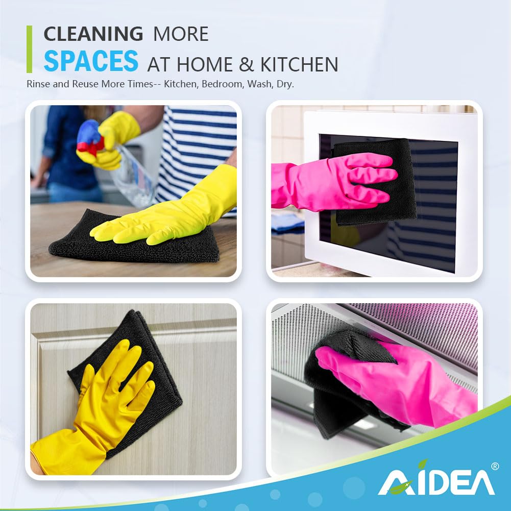 Black Microfiber Cleaning Cloth (150 Count)