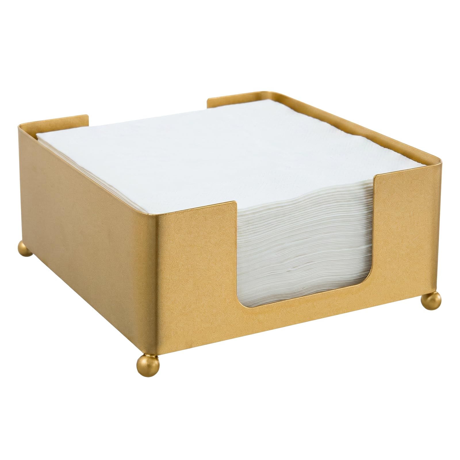 Modern Metal Square Napkin Holder with Gold