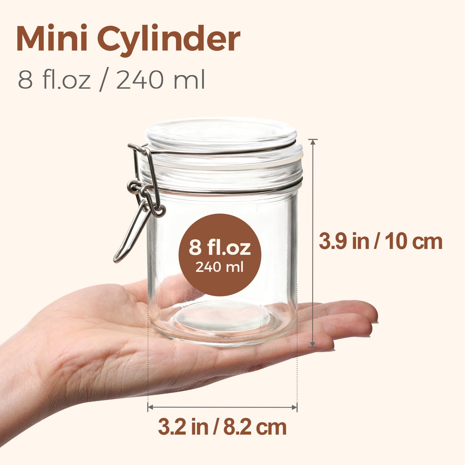 Small 8 oz Glass Jars with Airtight Lids 12 Pack Jam Pantry (12 Count)