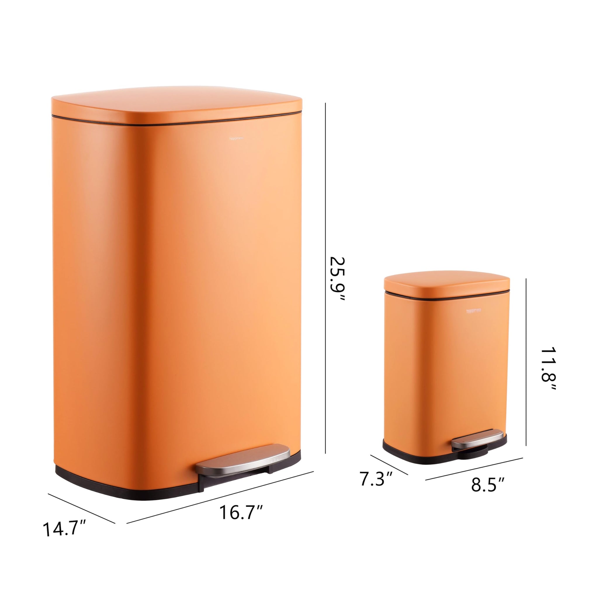 Connor 2 Piece Iron Trash Can (2 Count)