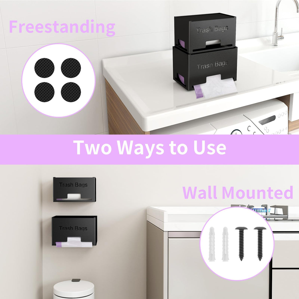 2 Pack Trash Bag Holder Dispenser (2 Count)