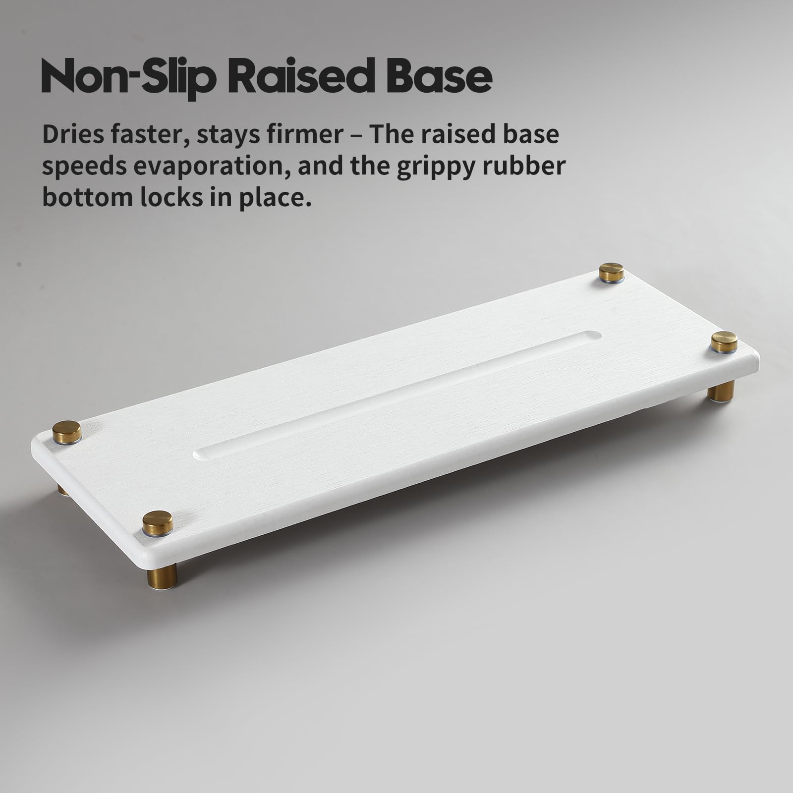 White Gold Dish Drying Rack Tray