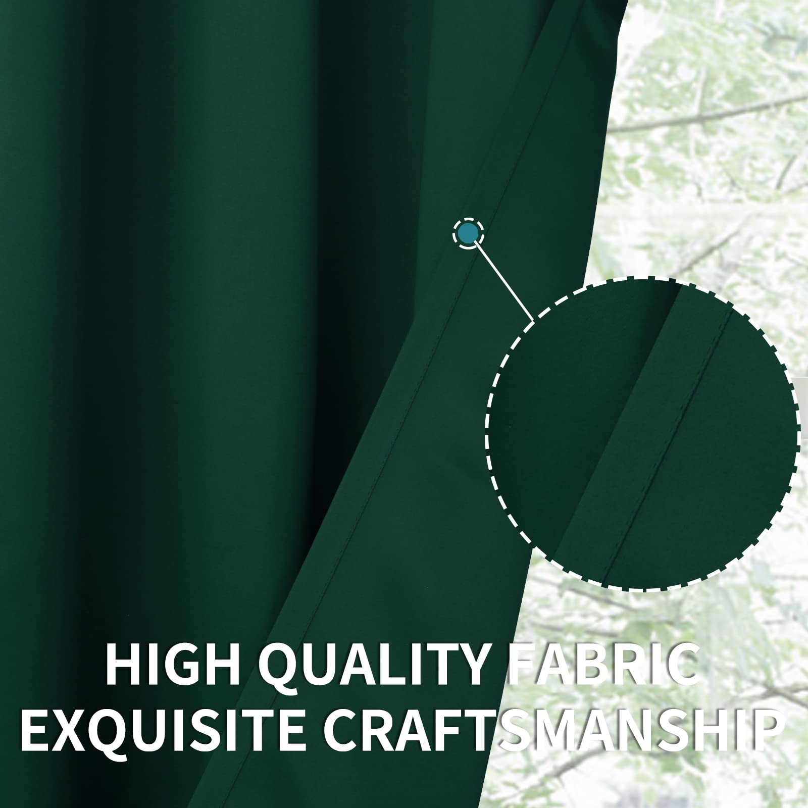 Emerald Green Blackout Curtains 54 Inches Length (2 Count)