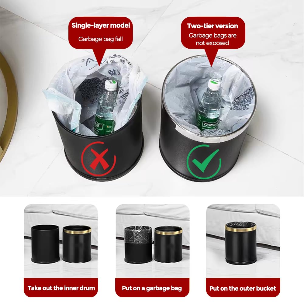14L 3.7GAL Black and GoldTrash can