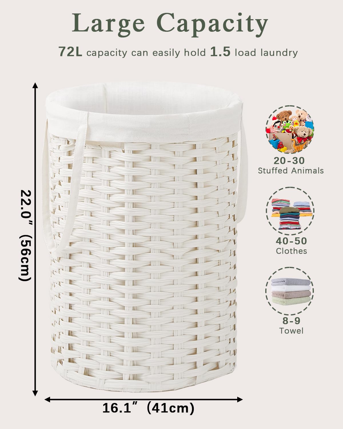 Laundry Hamper Laundry Basket Round 19 Gal