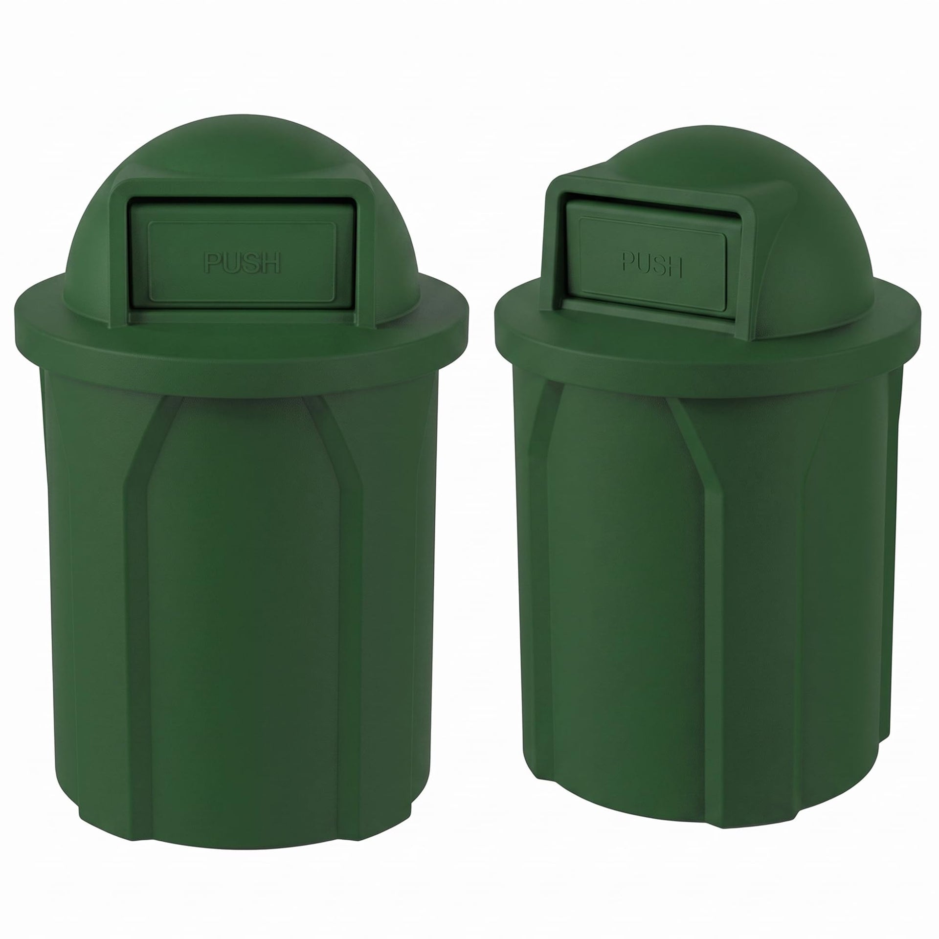 Campus Collection 42 Gallon Plastic Commercial Garbage Can with Push Lid
