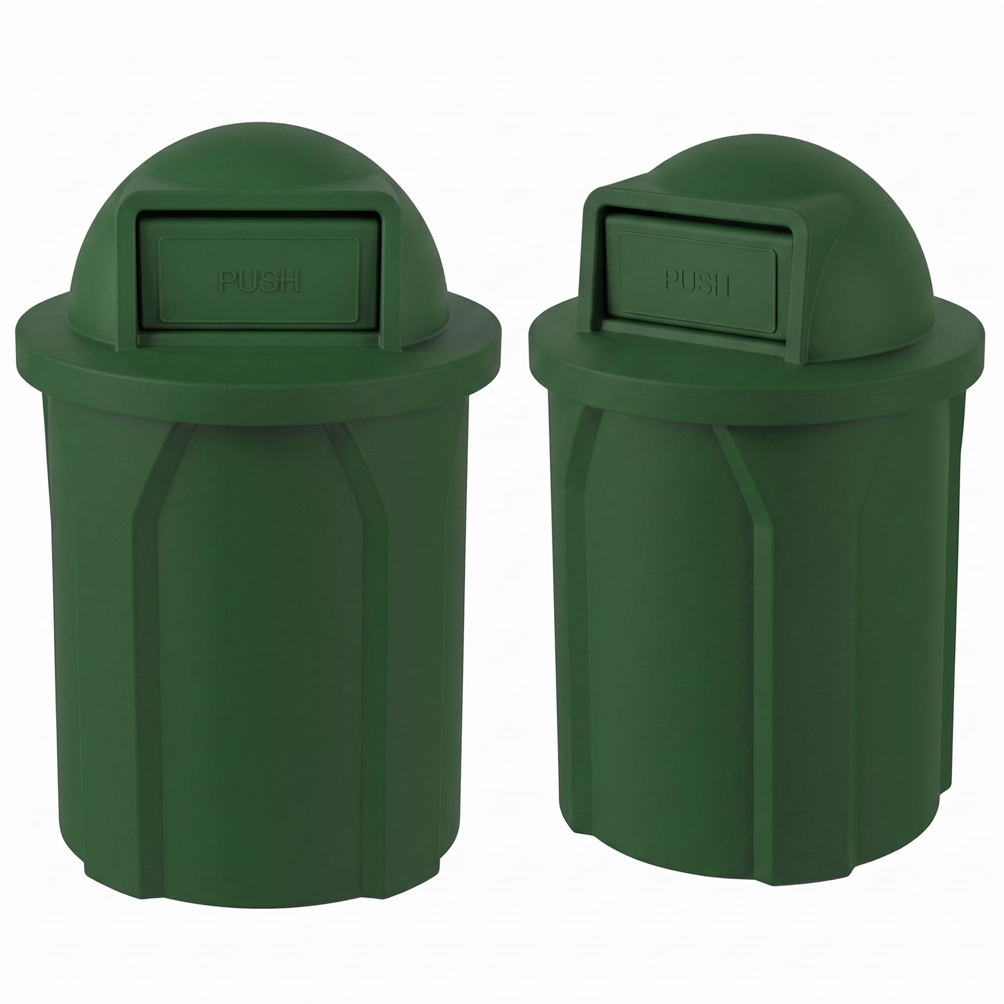 Campus Collection 42 Gallon Plastic Commercial Garbage Can with Push Lid
