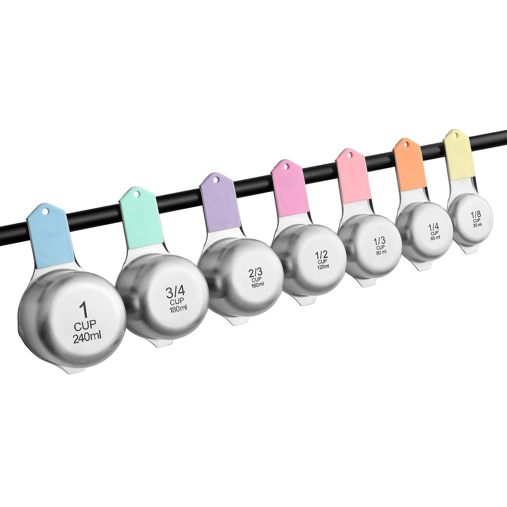 Magnetic Stainless Steel Measuring Cups Set of 7 (7 Count)