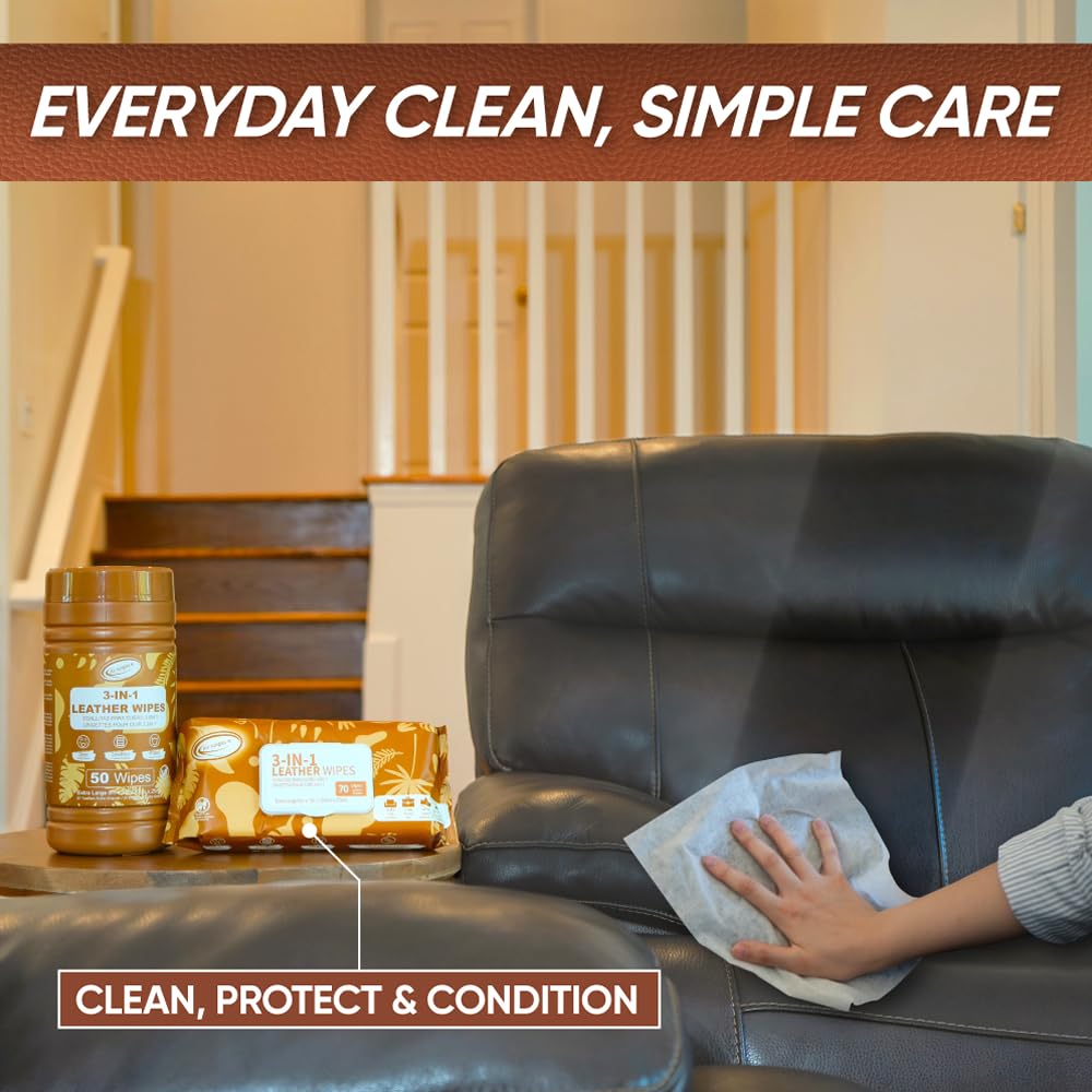 3in1 Leather Wipes 50 Count (150 Count)