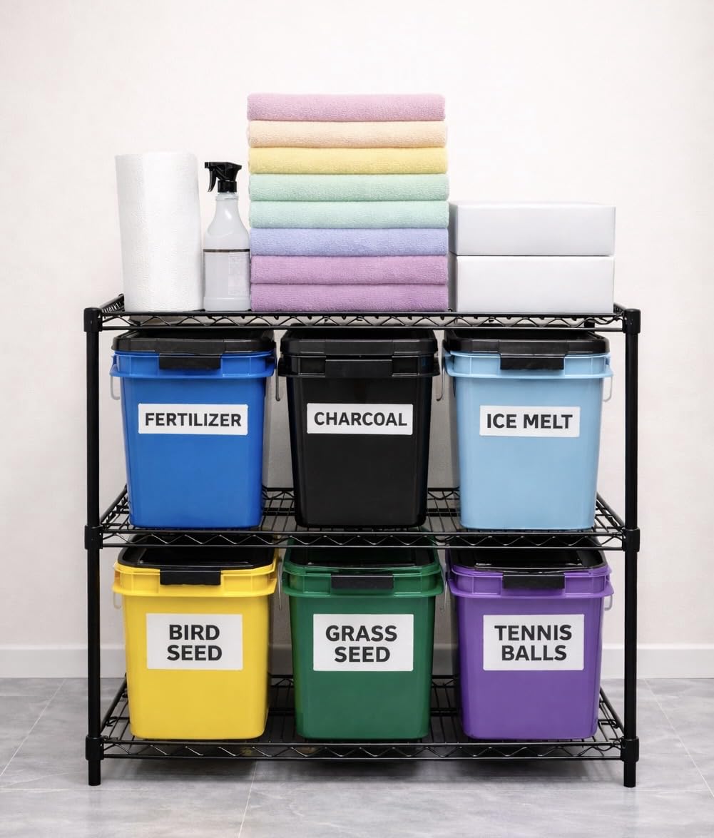 4 Gallon Square Food Grade Bucket Pail with Plastic Handles and Lid