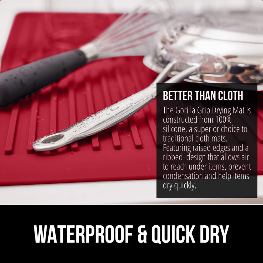 100% BPA Free Patented Silicone Dish Drying Mat for Kitchen Counter