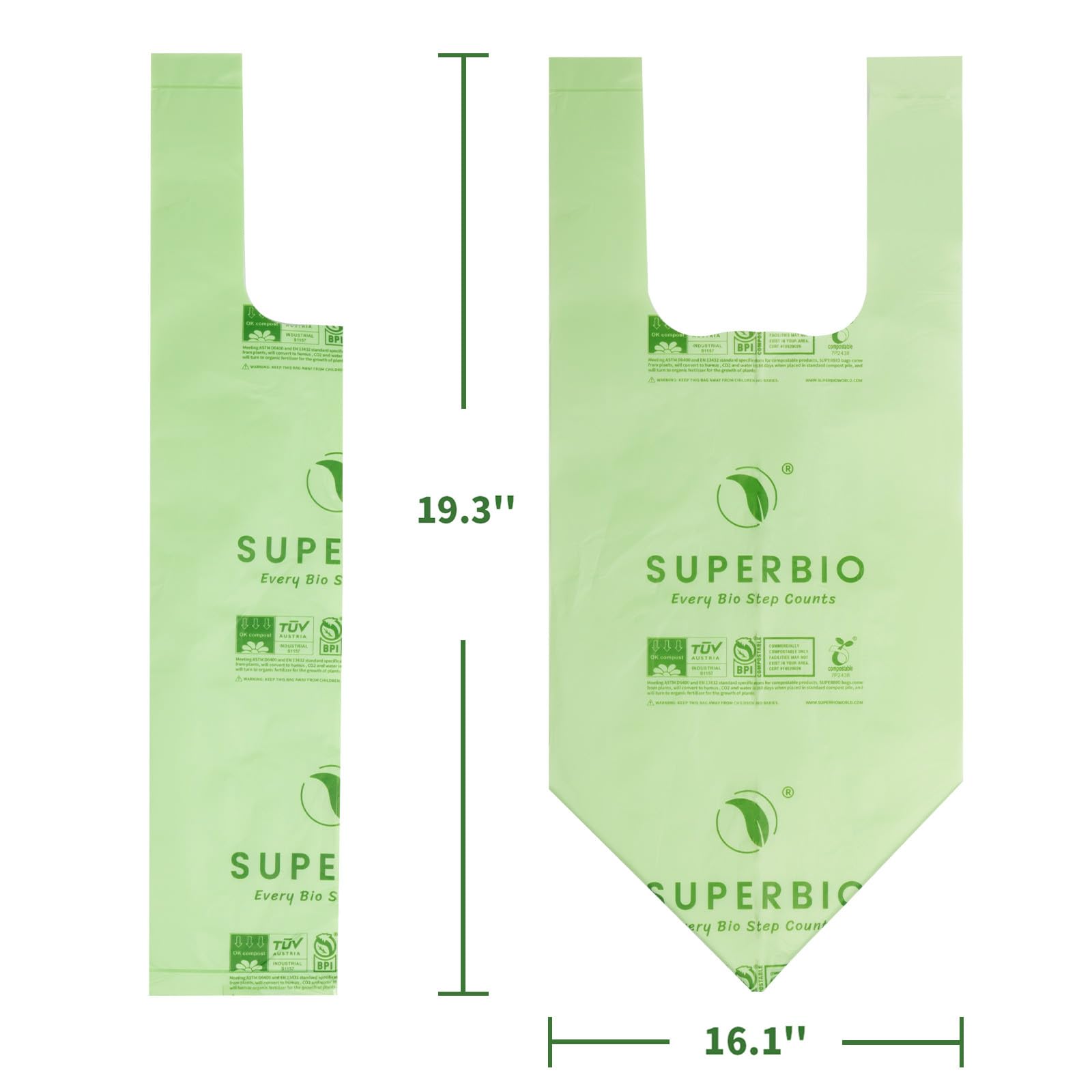 1.6 Gallon Compostable Food Scrap Bags For Counter Top Bin (50 Count)