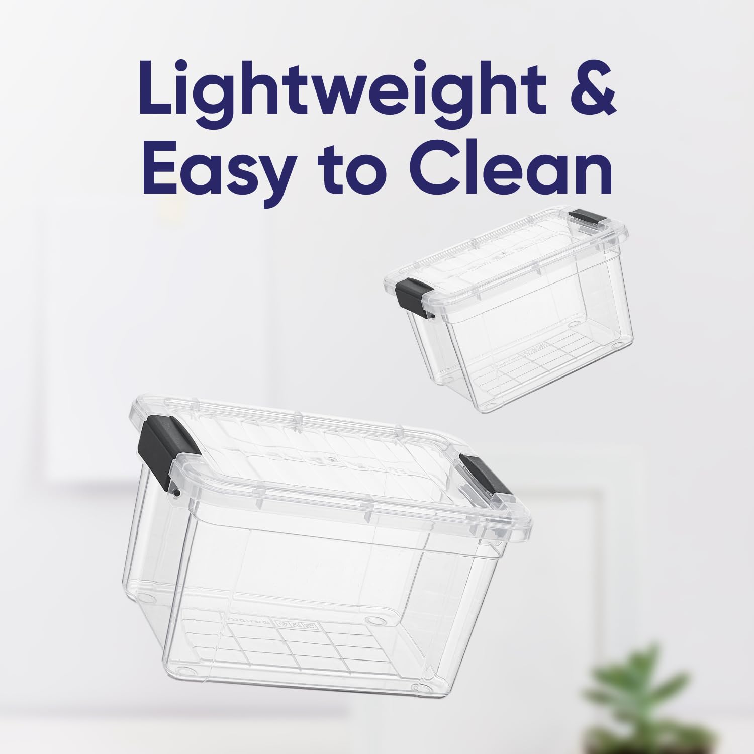 1.4 Quart Mini Clear Plastic Storage Container with Lid (6 Count)
