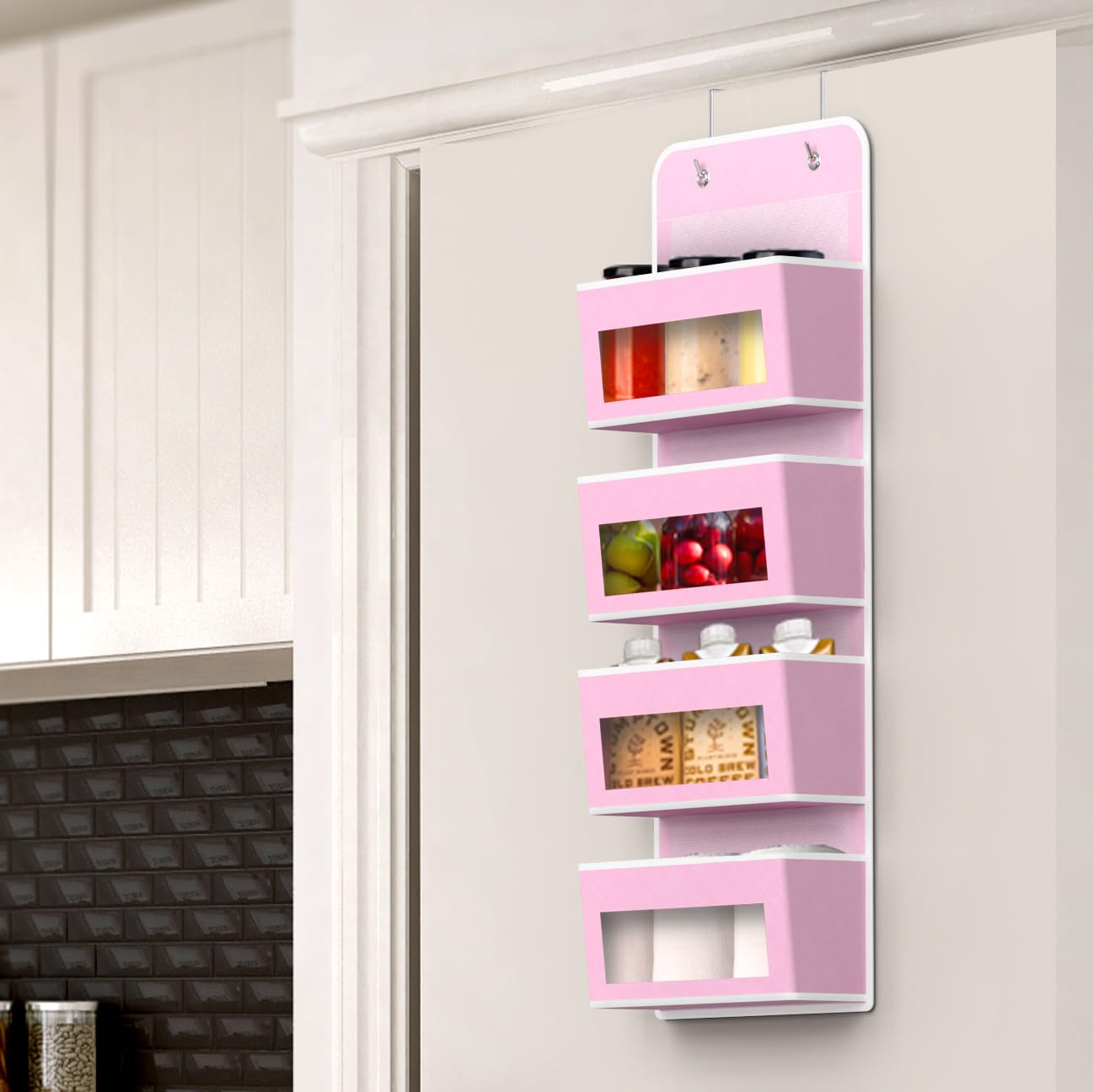 4 Clear Window Pocket Over Door Hanging Organizer