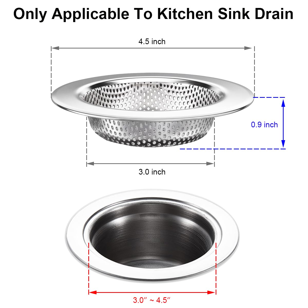 Kitchen Sink Drain Strainers (4 Count)
