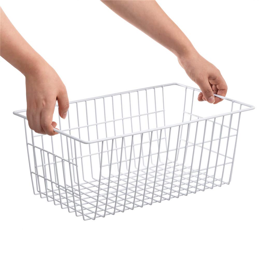 Wire Metal Baskets Freezer Baskets Farmhouse Organizer Storage Bins Large Organizer Bins for Shelf Storage (6 Count)