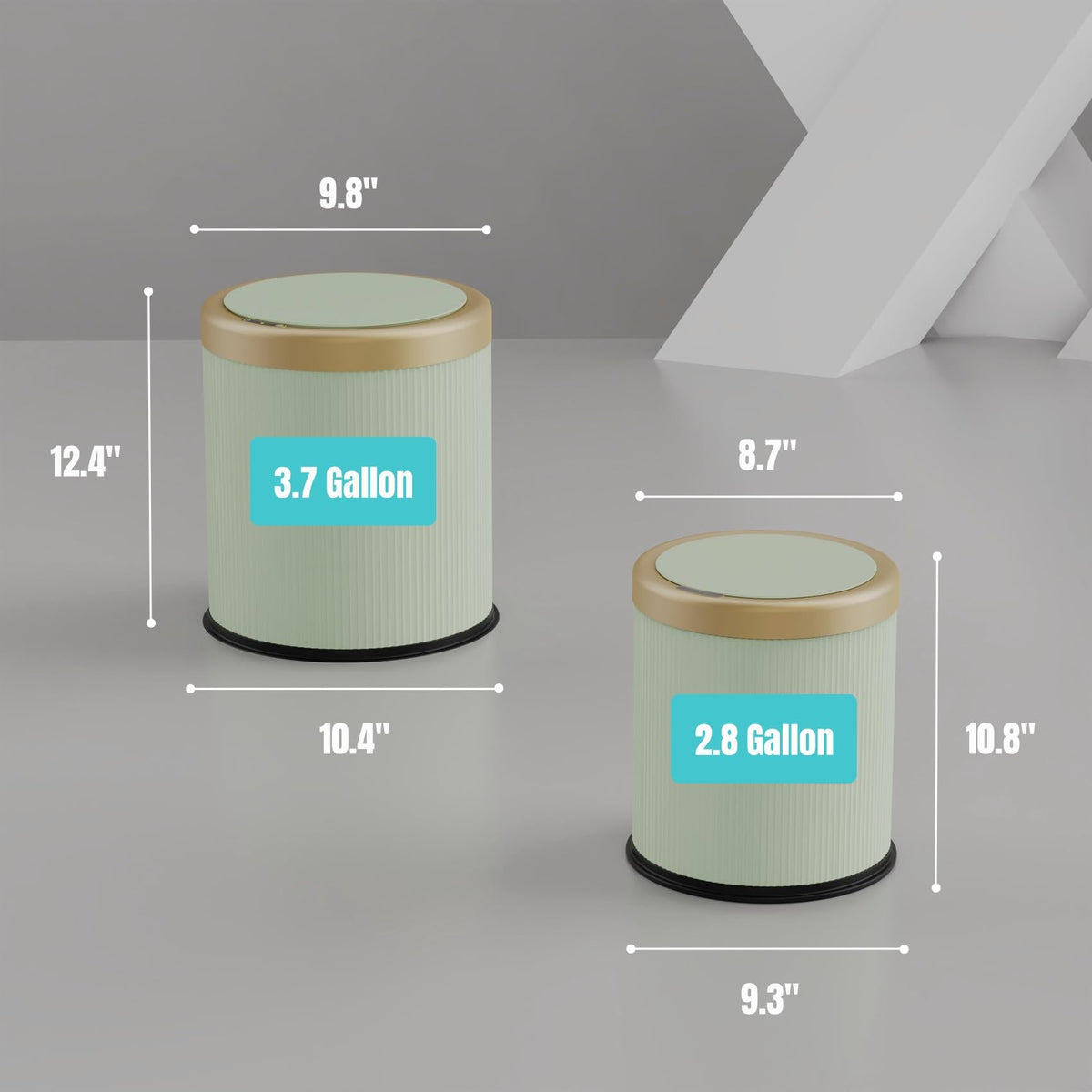 3.7 Gallon Automatic Motion Sensor Bathroom Trash Can with Lid
