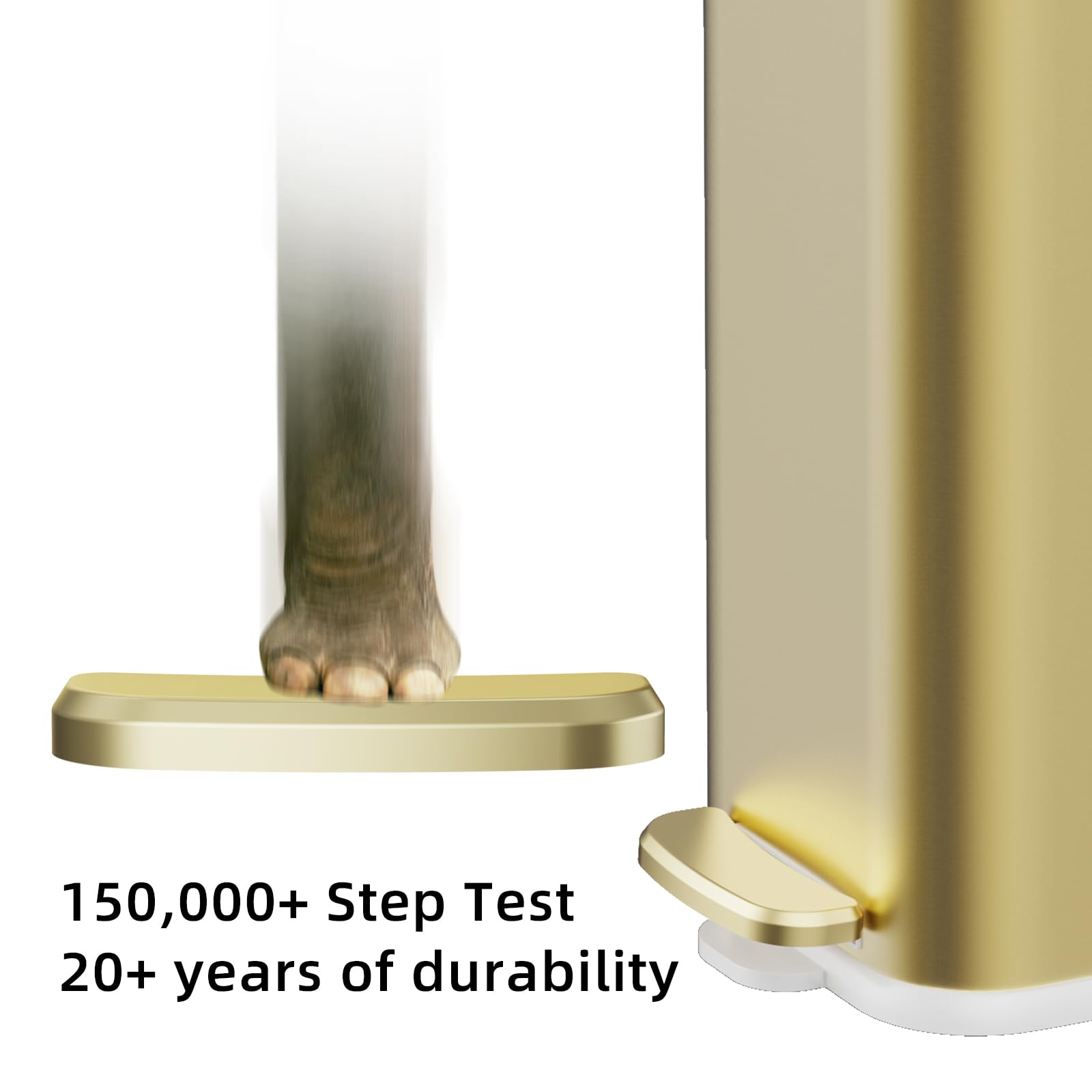 Champagne Gold Bathroom Trash Can with Lid Soft Close
