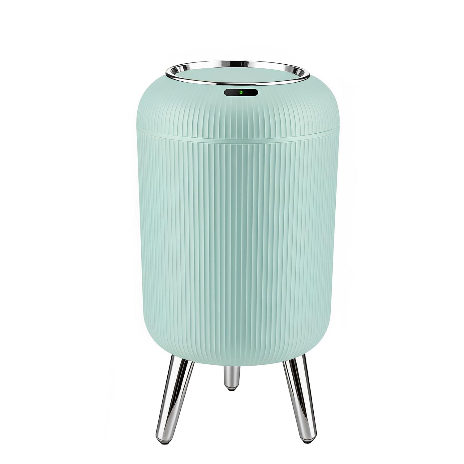 Blue Bathroom Trash Can with Lid