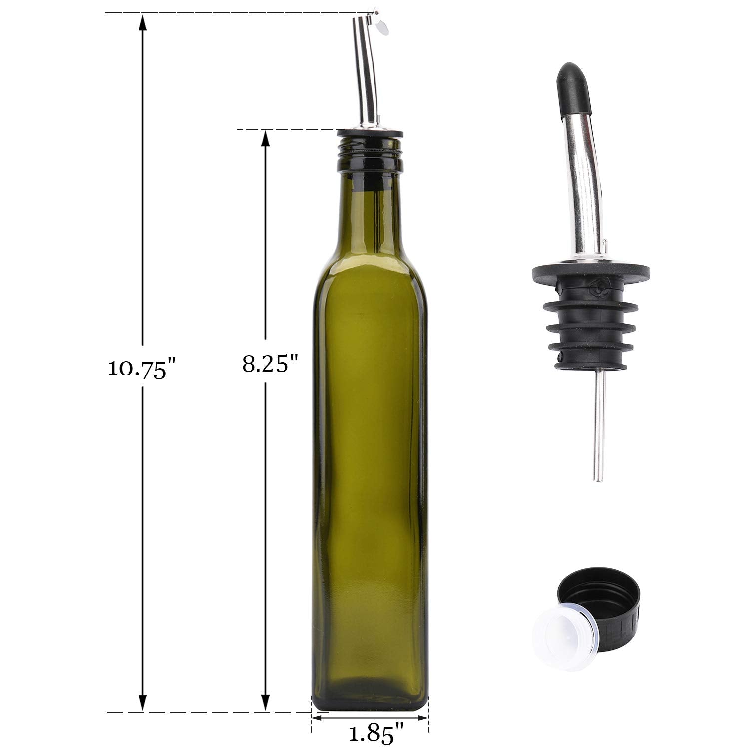6 Pack 8 oz Glass Olive Oil Dispenser Bottles (6 Count)