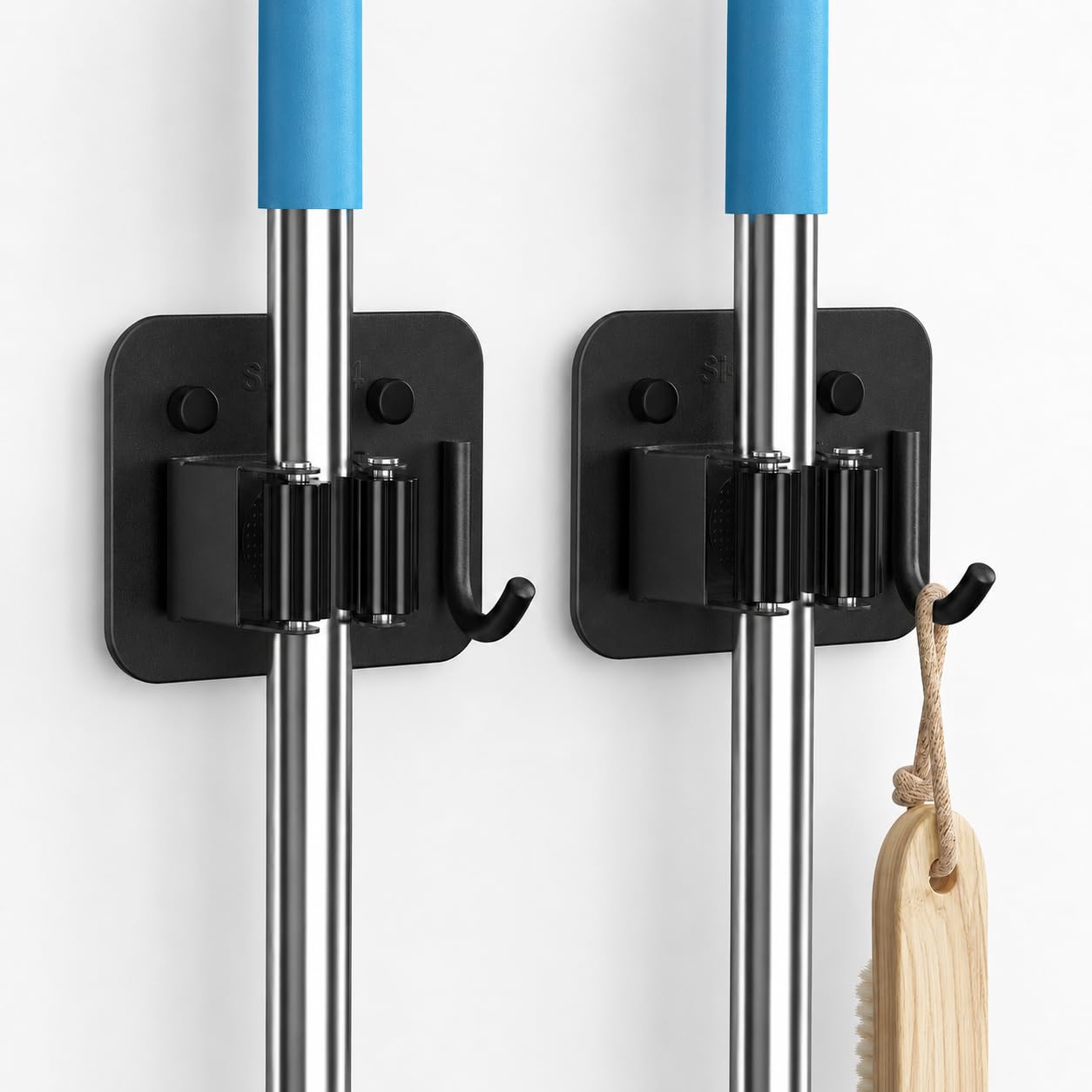 2 Pack Broom Holder Wall Mount (2 Count)