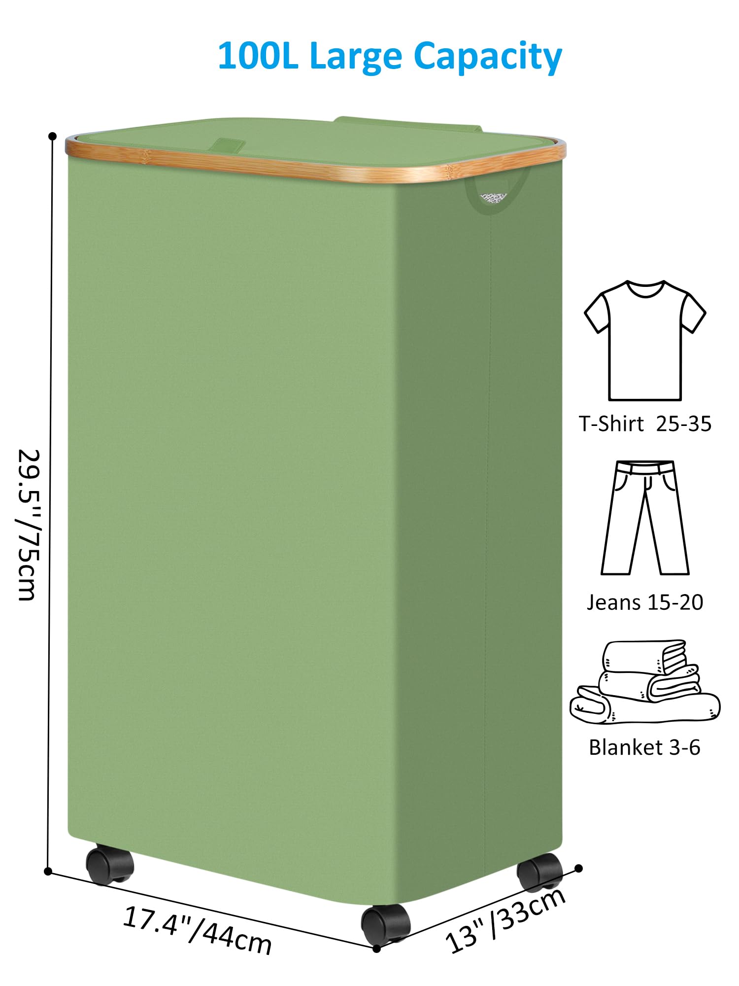 Laundry Basket with Wheels
