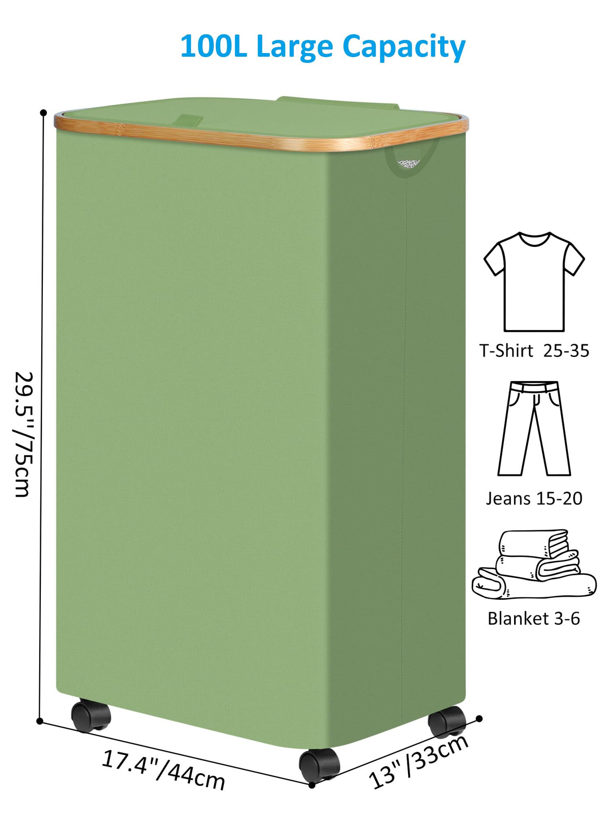 Laundry Basket with Wheels