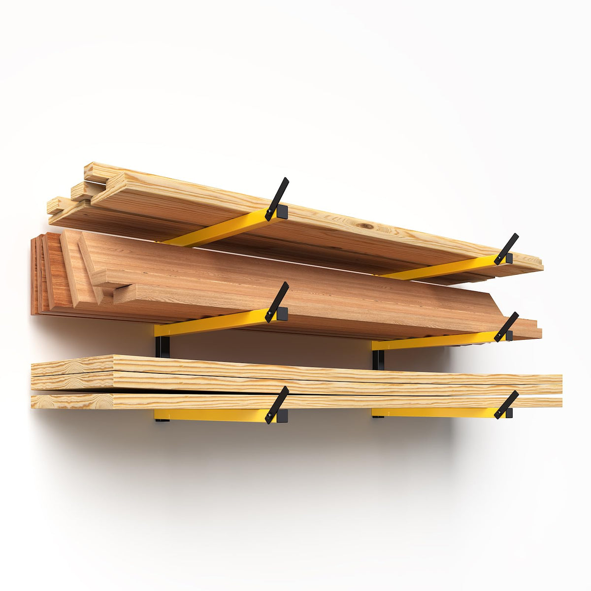 Lumber Storage Rack Folding Wood Storage Racks Wall (2 Count)