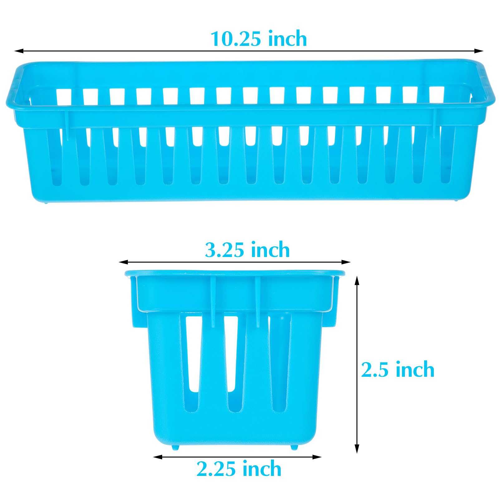 12 Pack Slim Plastic Storage Baskets Tray for Organizing 10.25x3.25x2.5 Inch Small Narrow Storage Bins Stackable Drawer Pencil Trays Holder for Desk Garage Cabinet Container (12 Count)