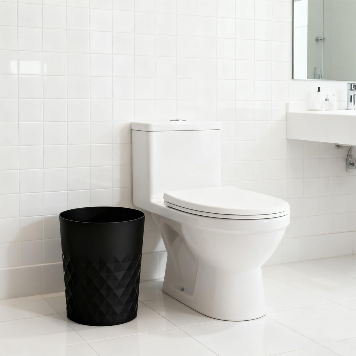 Bathroom Trash Can 1.8 Gallon Garbage Can Waste Basket Recycling Bin for Dorms Bedrooms Offices Kitchens (2 Count)