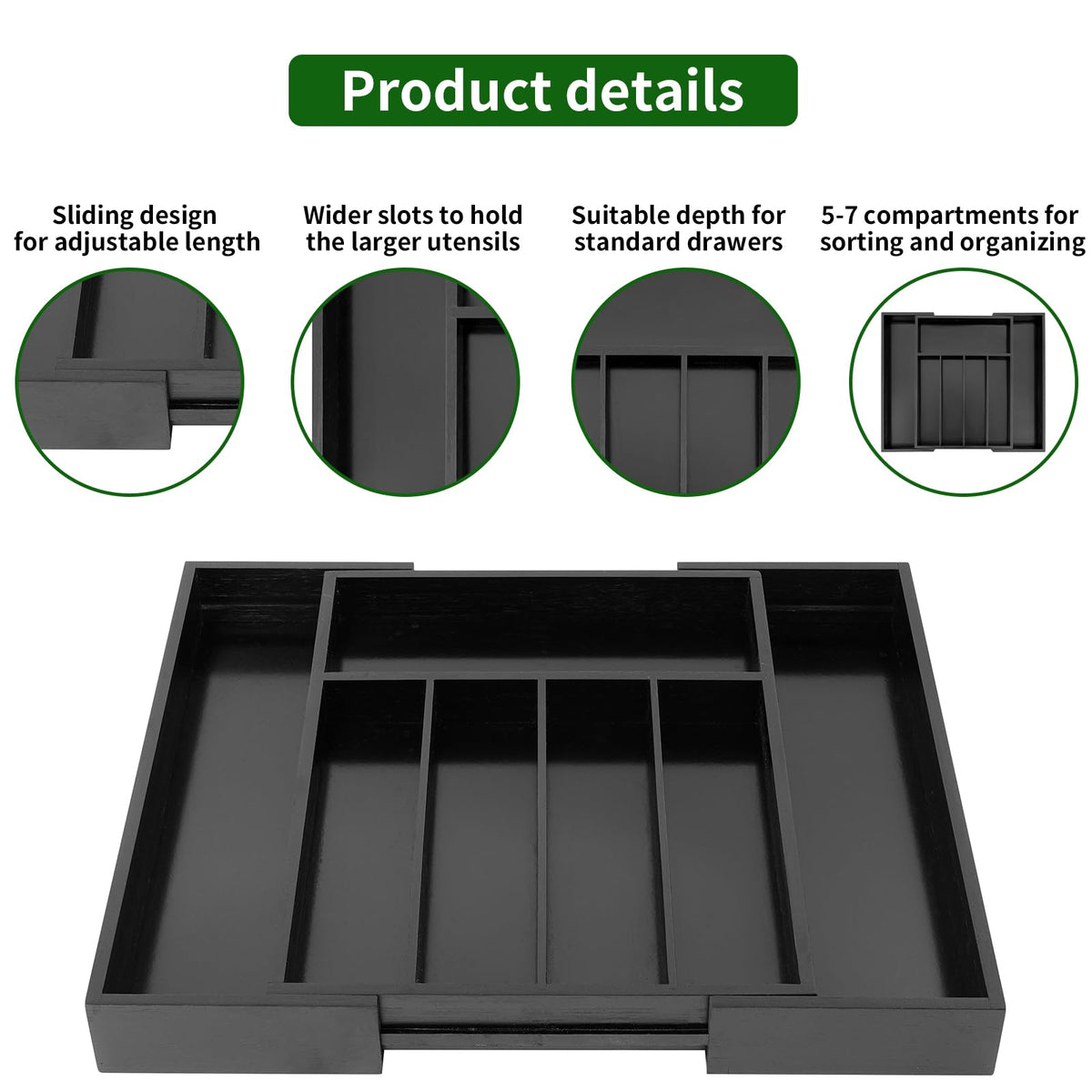 Bamboo Drawer Organizer