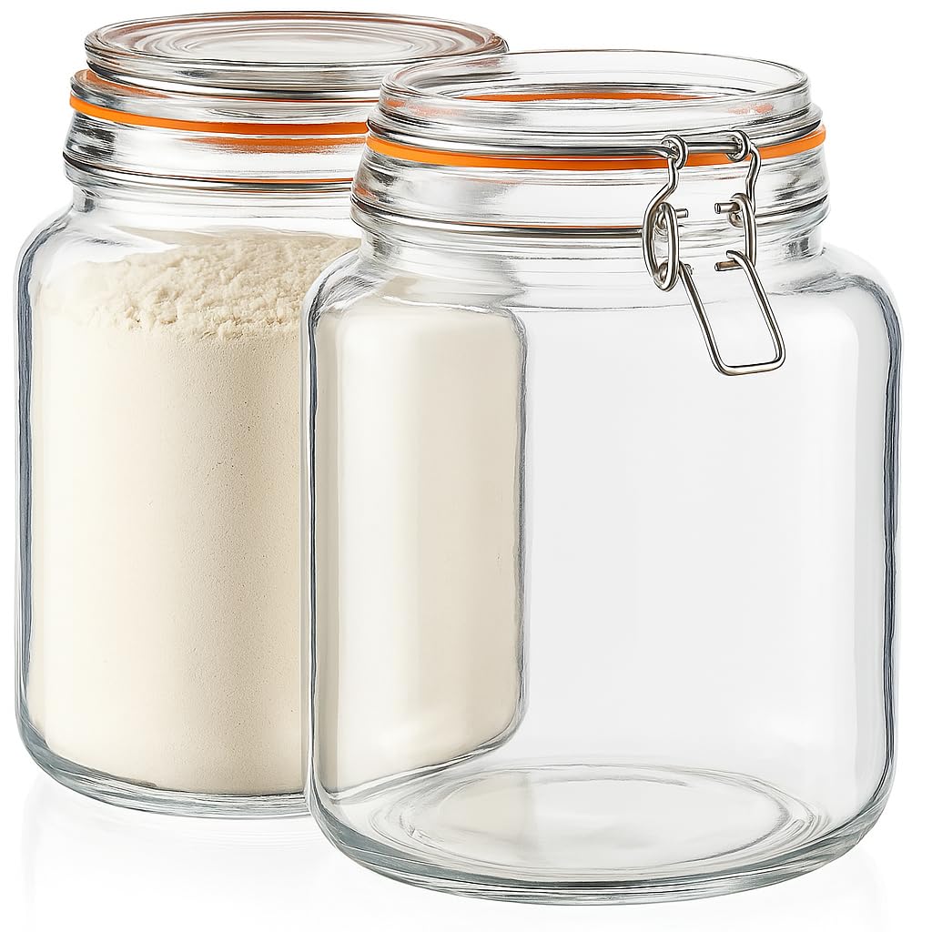Half Gallon Glass Large Mason Jars with Airtight Lid (2 Count)