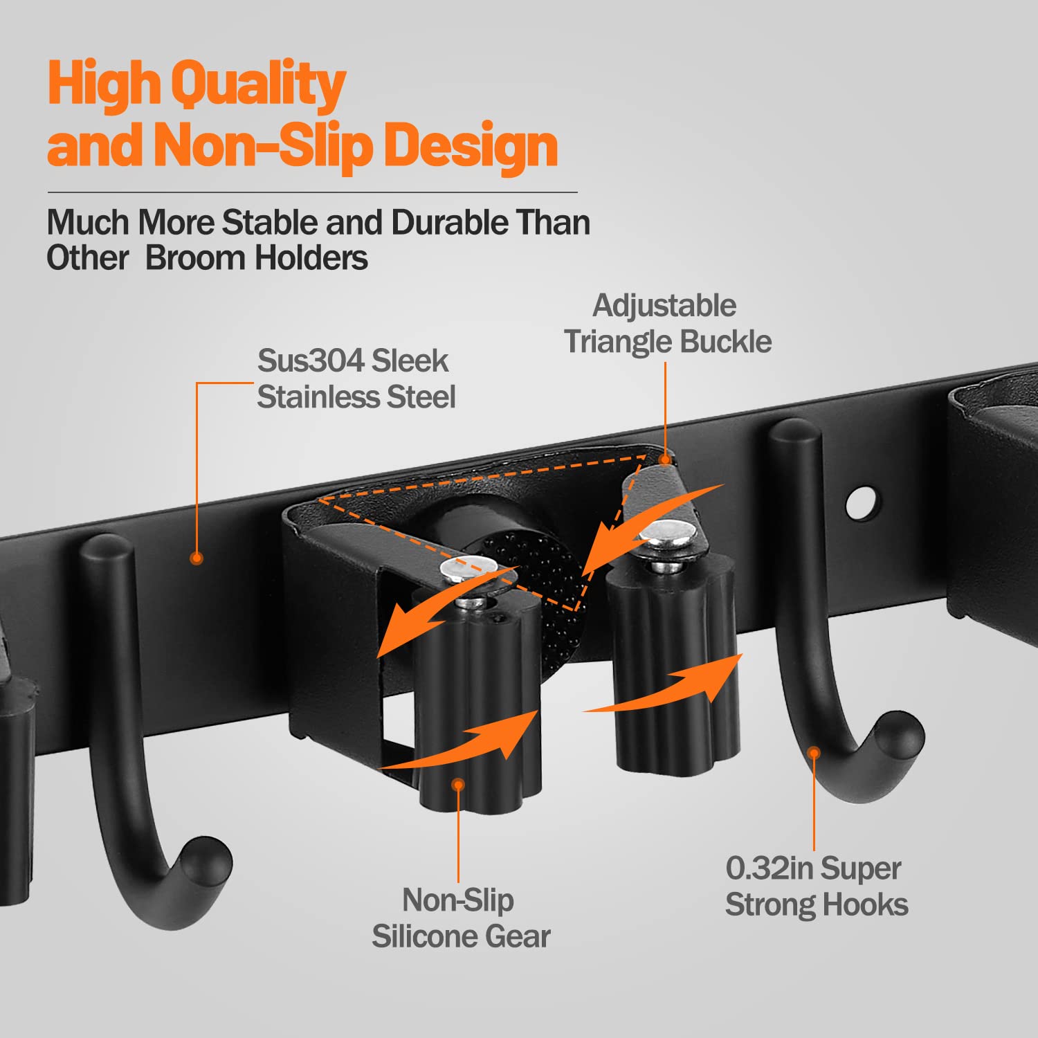 Broom Holder Wall Mount