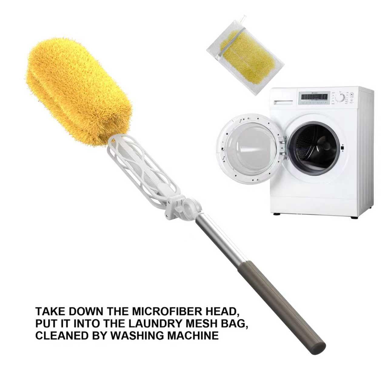 Long Handle Dusters for Cleaning with 2 Replacement Heads (3 Count)