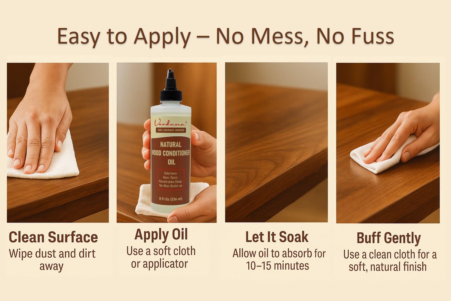 Natural Wood Conditioner Oil (8 Fl Oz) - ModHome Supplies