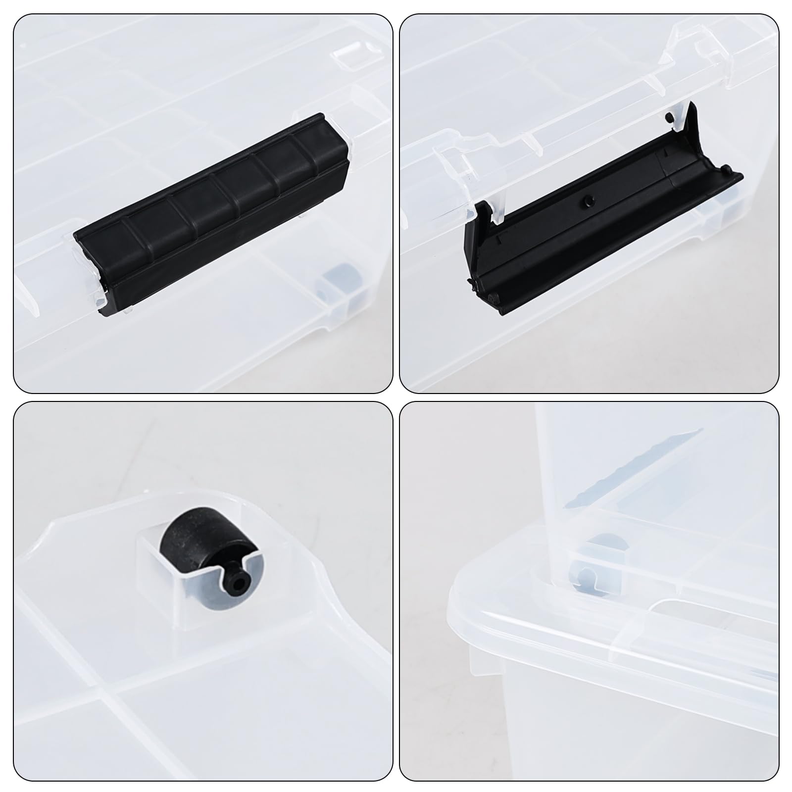 4 Pack 20 Quart Clear Under Bed Plastic Storage Bins with Wheels (4 Count)