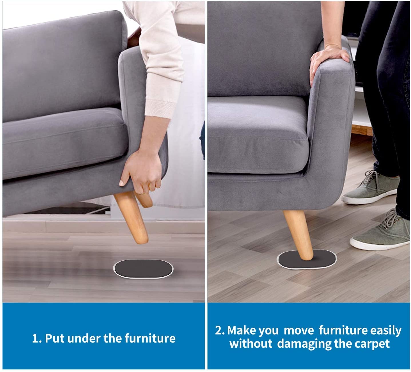 Large Furniture Sliders for Carpet (8 Count)