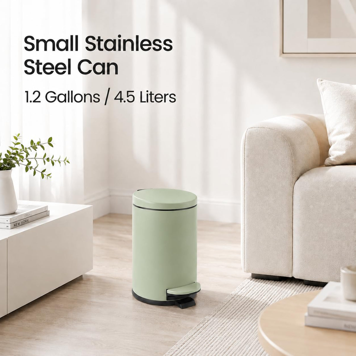 Small Bathroom Trash Can with Lid Soft Close