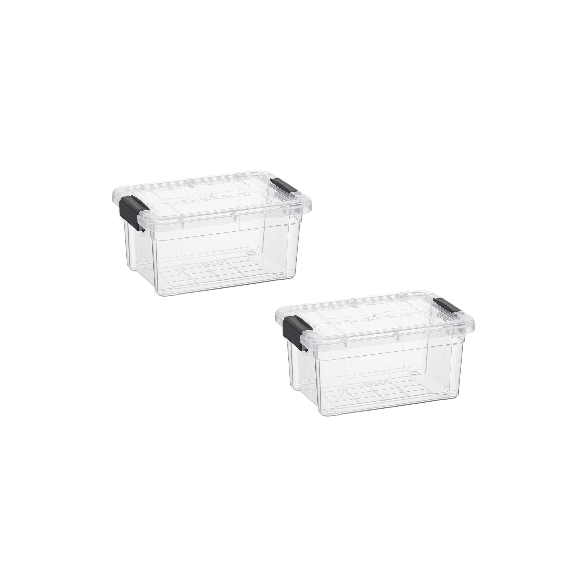 1.05 Quart Mini Clear Plastic Storage Container with Lid (2 Count)