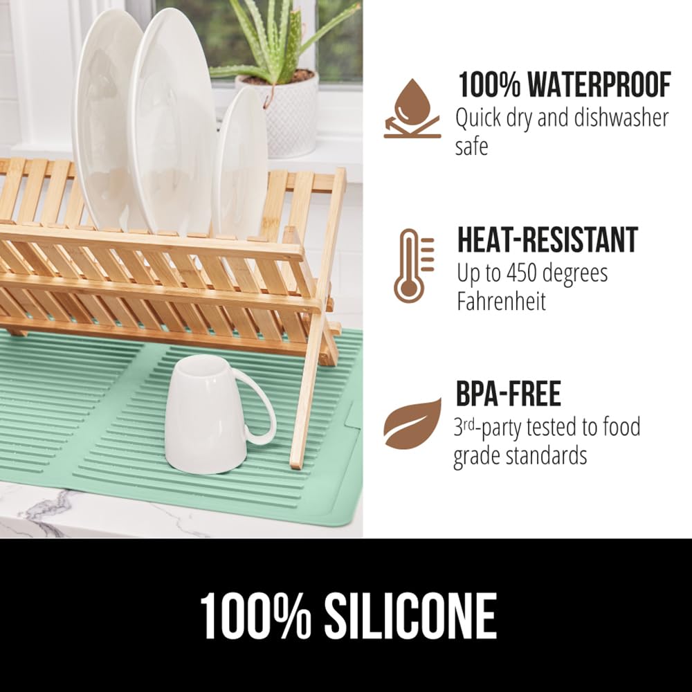 100% BPA Free Patented Silicone Dish Drying Mat for Kitchen Counter