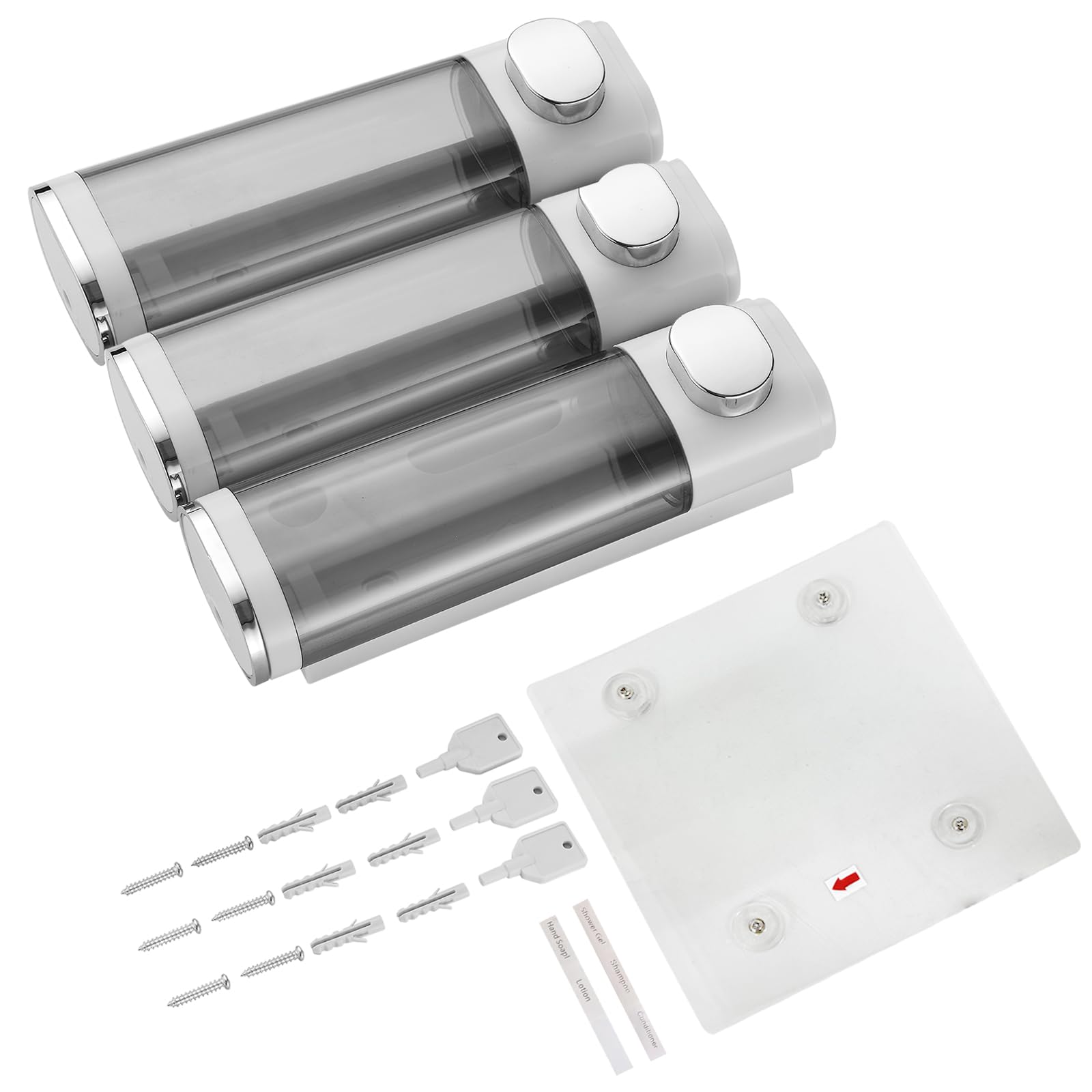 Shower Soap Dispenser No Drill 3 Chamber*300ML
