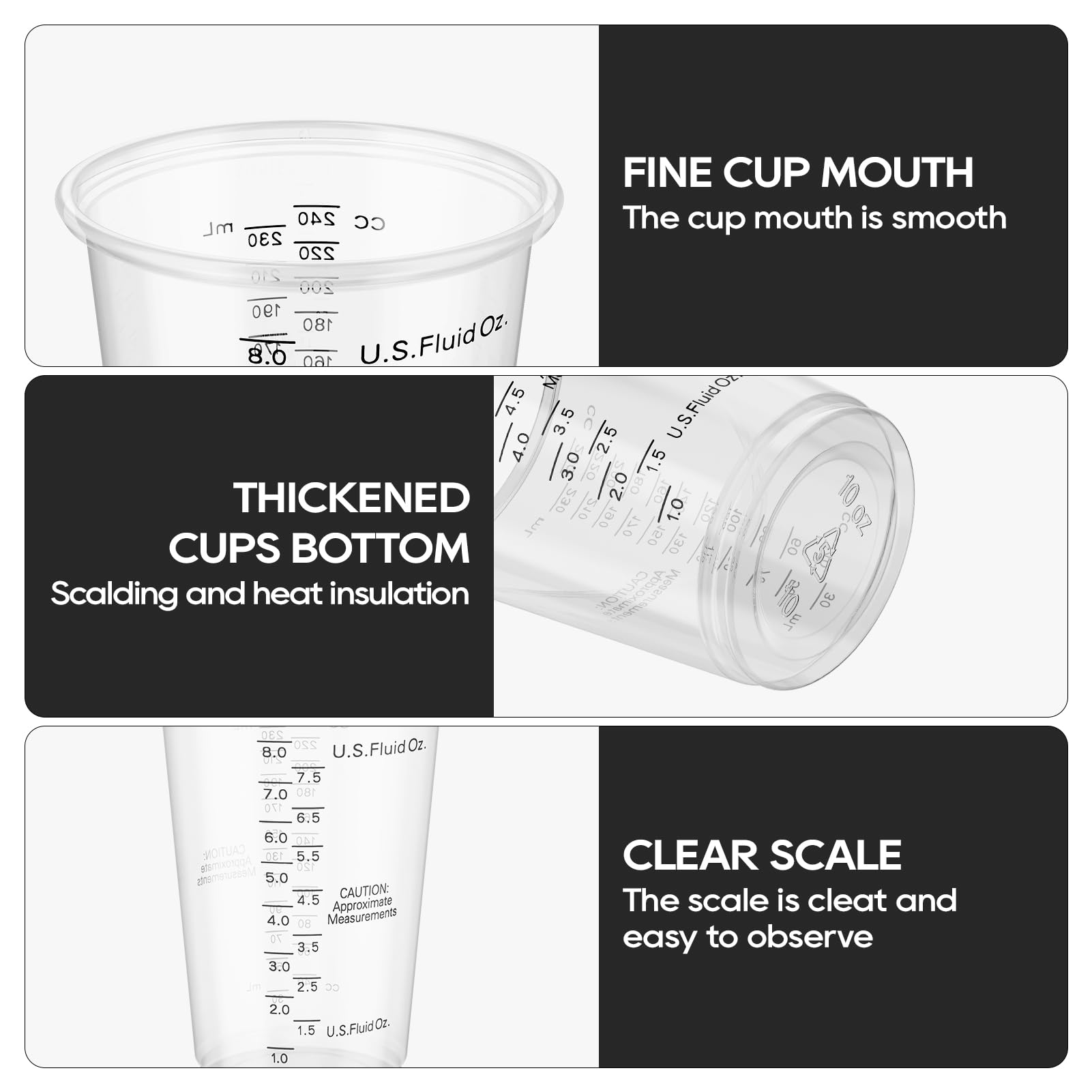 Plastic Measuring Cups 8OZ (200 Count)