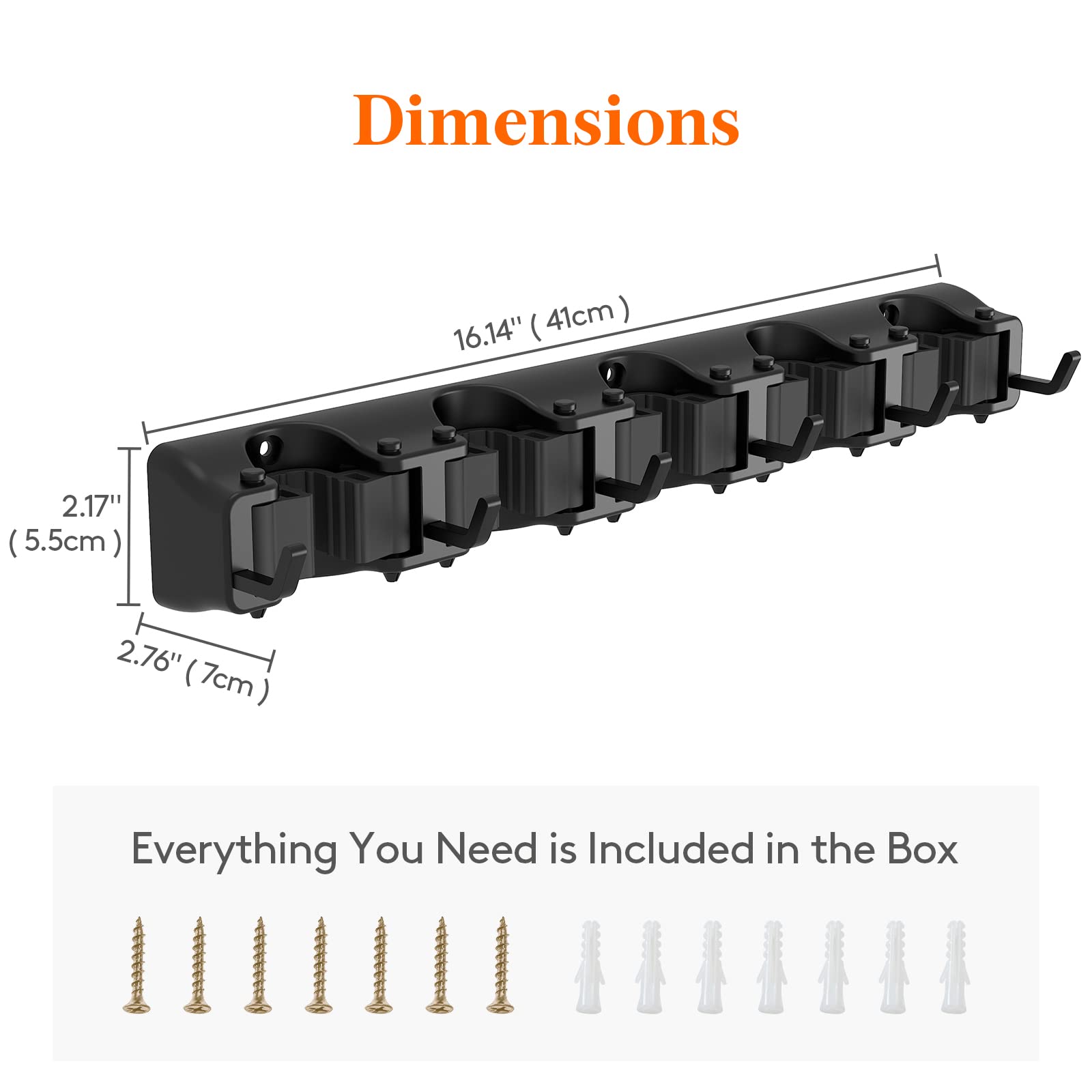 Mop and Broom Holder Organzier Wall Hanging Mount (2 Count)
