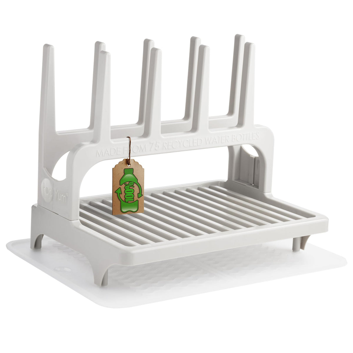 Gray Space Saving Drying Rack with Silicone Mat