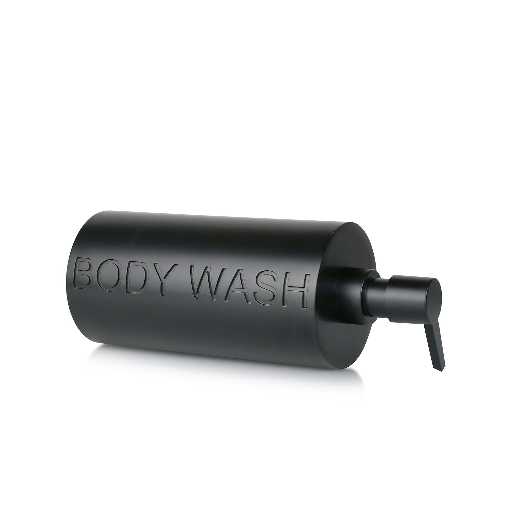 Matte Black Body Wash Dispenser Luxurious Refillable Pump Bottle with Embossed Text